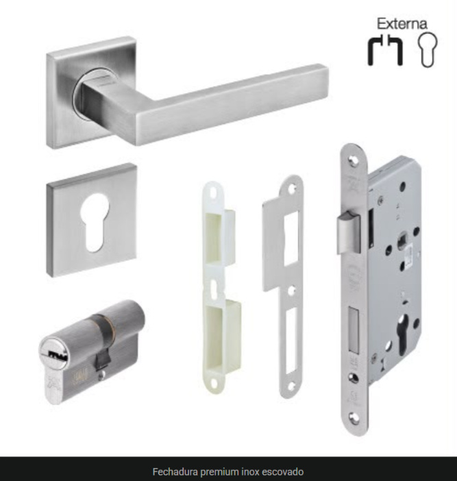 Fechadura premium inox escovado