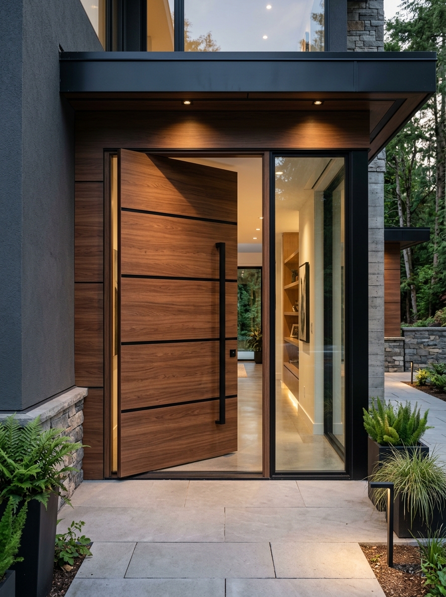Porta ACM Pivotante Nobre Wood Imbuia